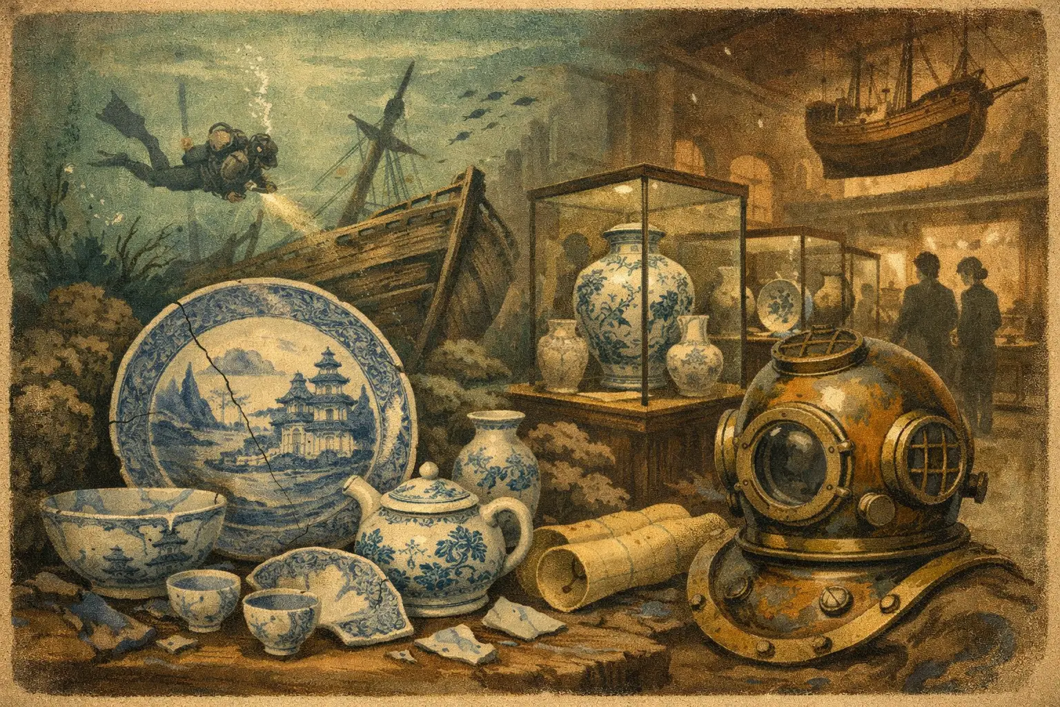 Which Shipwreck Museums Display Porcelain?